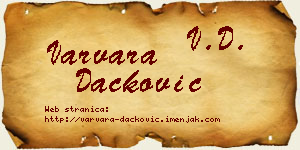 Varvara Dačković vizit kartica